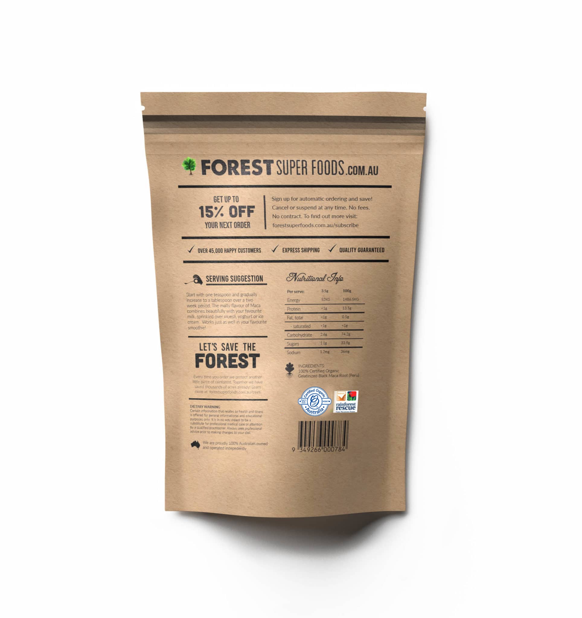 Gelatinized Black Maca Powder